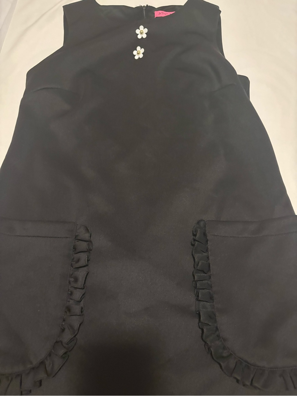 Betsey Johnson Black Sleeveless dresswith Daisy Buttons